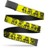 Grateful Dead - Black Buckle Web Belt - Grateful Dead Text w/Skull & Roses Yellow Webbing - StealieShop