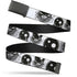 Grateful Dead - Black Buckle Web Belt - Space Your Face White/Black Webbing - StealieShop