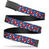 Grateful Dead - Web Belt Blank Black Buckle - Grateful Dead Steal Your Face Logo Stacked Red/White/Blue Webbing - StealieShop
