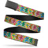 Grateful Dead - Web Belt Blank Black Buckle - Grateful Dead Dancing Bears Swirl Multi Color Webbing - StealieShop