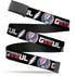Grateful Dead - Web Belt Blank Black Buckle - GRATEFUL DEAD Text with Steal Your Face Stars and Stripes Logo Black/White/Red/Blue Webbing - StealieShop