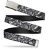 Grateful Dead - Chrome Buckle Web Belt - Steal Your Face Stacked Gray Webbing - StealieShop