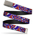 Grateful Dead - Web Belt Blank Matte Buckle - Steal Your Face Stacked Red/White/Blue Webbing - StealieShop