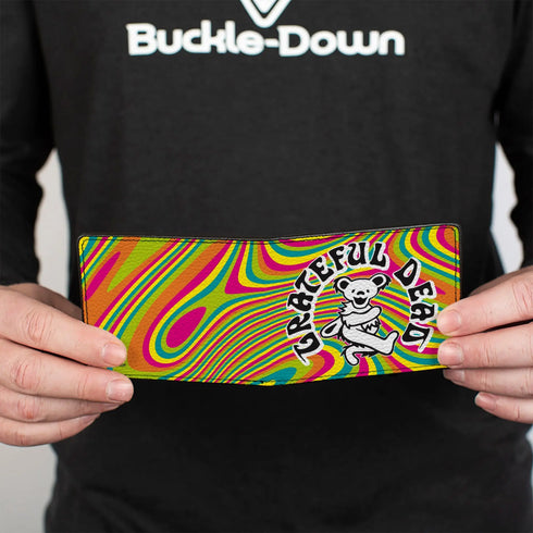 Grateful Dead - Bi-Fold Wallet - GRATEFUL DEAD Dancing Bear Icon Swirl Multi Color/White/Black - StealieShop