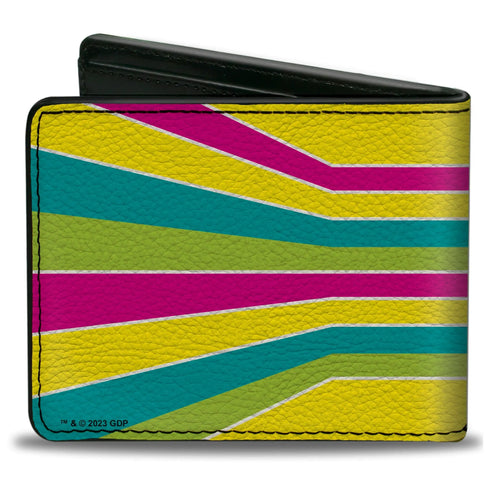 Grateful Dead - Bi-Fold Wallet - GRATEFUL DEAD Dancing Bear Icon Stripe Yellow/Multi Color/Black - StealieShop