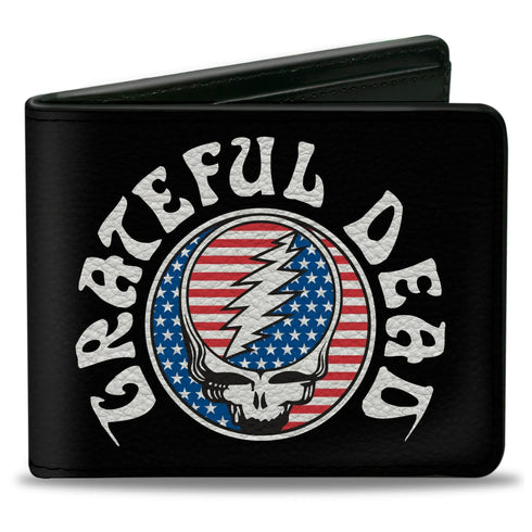 Grateful Dead - Bi-Fold Wallet - GRATEFUL DEAD Steal Your Face Stars and Stripes Logo Black/White/Red/Blue - StealieShop