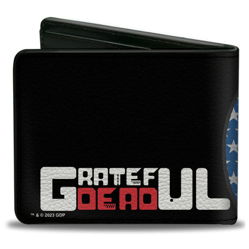 Grateful Dead - Bi-Fold Wallet - GRATEFUL DEAD Steal Your Face Stars and Stripes Close-Up Black/White/Red/Blue - StealieShop