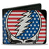 Grateful Dead - Bi-Fold Wallet - GRATEFUL DEAD Steal Your Face Stars and Stripes Close-Up Black/White/Red/Blue - StealieShop