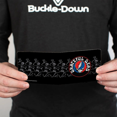 Grateful Dead - Bi-Fold Wallet - GRATEFUL DEAD Steal Your Face Logo Dancing Skeletons Black Gray Red White Blue - StealieShop