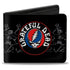 Grateful Dead - Bi-Fold Wallet - GRATEFUL DEAD Steal Your Face Logo Dancing Skeletons Black Gray Red White Blue - StealieShop