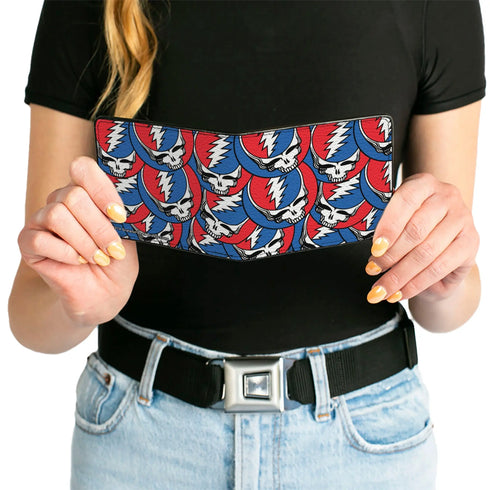 Grateful Dead - Bi-Fold Wallet - Steal Your Face Stacked Red White Blue - StealieShop