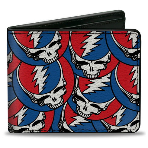 Grateful Dead - Bi-Fold Wallet - Steal Your Face Stacked Red White Blue - StealieShop