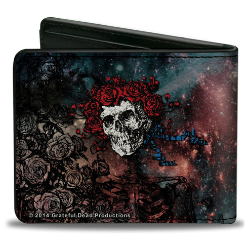 Grateful Dead - Bi-Fold Wallet - Space Your Face + Skull & Roses Galaxy - StealieShop