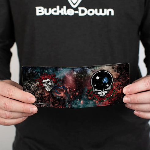 Grateful Dead - Bi-Fold Wallet - Space Your Face + Skull & Roses Galaxy - StealieShop