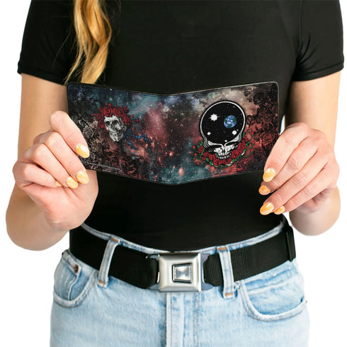 Grateful Dead - Bi-Fold Wallet - Space Your Face + Skull & Roses Galaxy - StealieShop