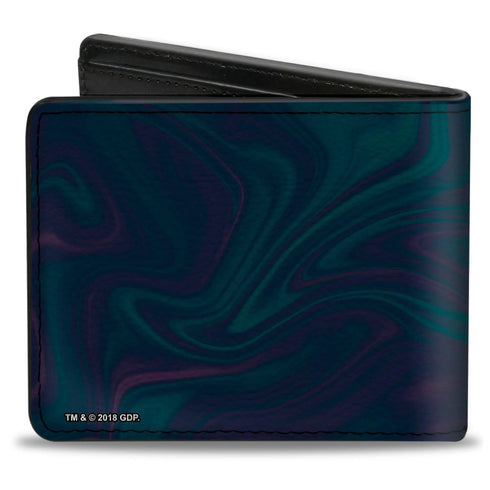 Grateful Dead - Bi-Fold Wallet - Grateful Dead Space Your Face Yin Yang Swirl Blues Purples Black - StealieShop