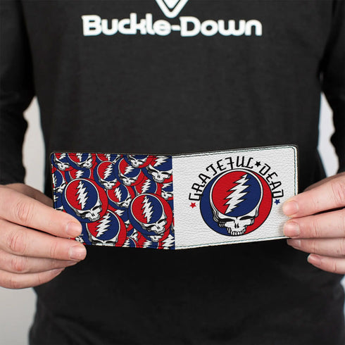 Grateful Dead - Bi-Fold Wallet - GRATEFUL DEAD Steal Your Face Logo Centered + Stacked - StealieShop