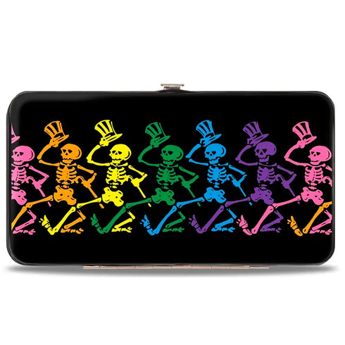 Grateful Dead - Hinged Wallet - Dancing Skeletons Black Multi Color - StealieShop