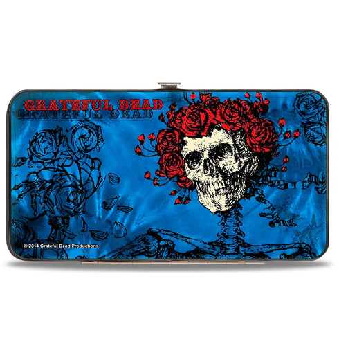 Grateful Dead - Hinged Wallet - GRATEFUL DEAD Skull & Roses Blues Black Red - StealieShop