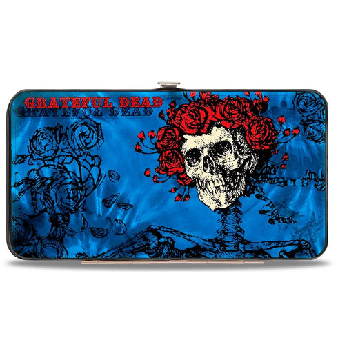 Grateful Dead - Hinged Wallet - GRATEFUL DEAD Skull & Roses Blues Black Red - StealieShop