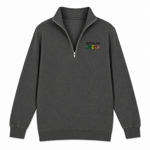 Grateful Dad - Premium Grateful Dead Quarter-Zip Pullover - Charcoal - 6