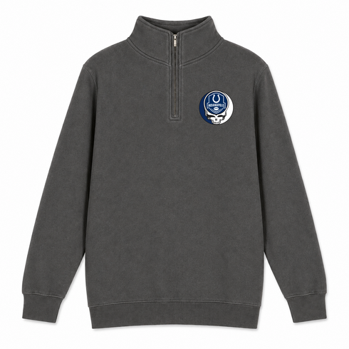 Indianapolis Football - Premium Grateful Dead Quarter-Zip Pullover - Charcoal - 6