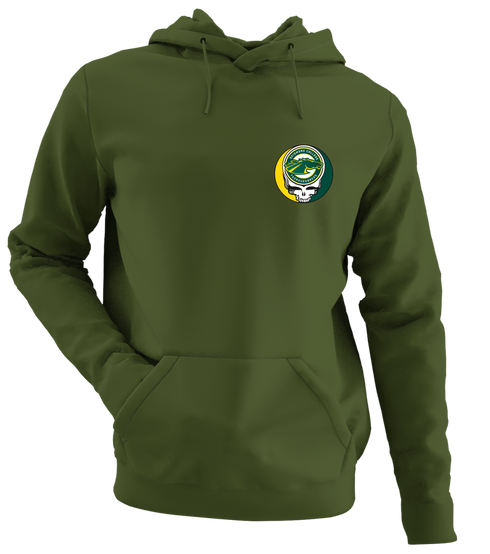 Skidmore - Premium Grateful Dead Left Chest Hoodie - Military Green - 7