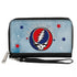 Grateful Dead - Women's PU Zip Around Wallet Rectangle - GRATEFUL DEAD Steal Your Face Logo Stars Blues White Red - StealieShop