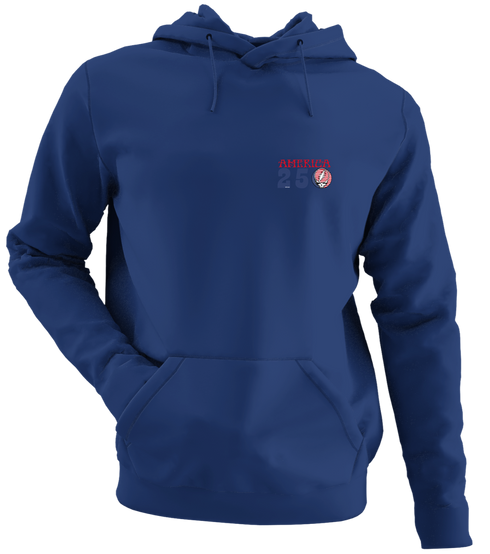 America 250 - Premium Grateful Dead Left Chest Hoodie - Navy - 2