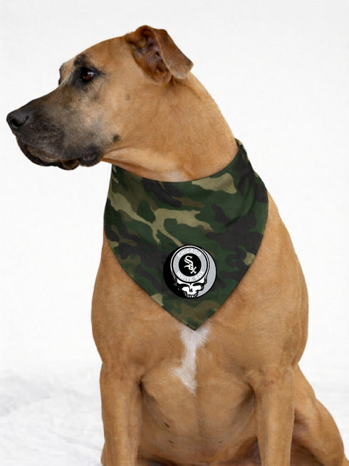 Chicago White Sox Stealie Grateful Dead Dog Bandana - Fits Most Dogs