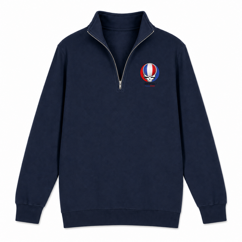 France FIFA World Cup - Premium Grateful Dead Quarter-Zip Pullover - Navy - 4