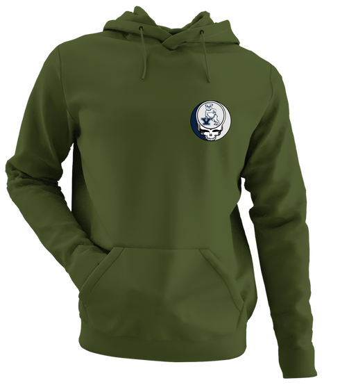 Yale University - Premium Grateful Dead Left Chest Hoodie - Military Green