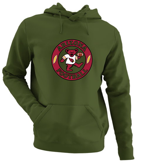 Arizona Football Dancing Bear - Premium Grateful Dead Hoodie - Military Green