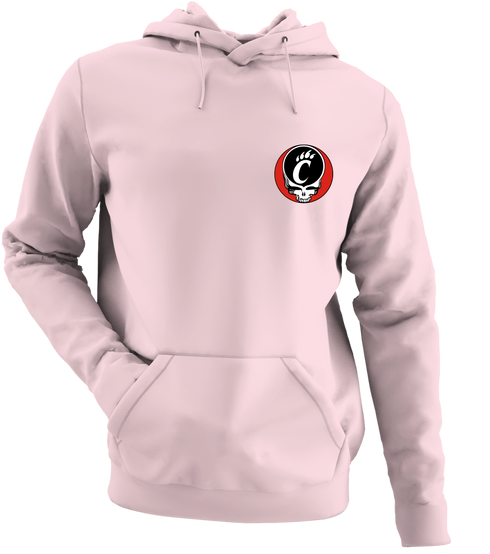 University of Cincinnati - Premium Grateful Dead Left Chest Hoodie - Light Pink