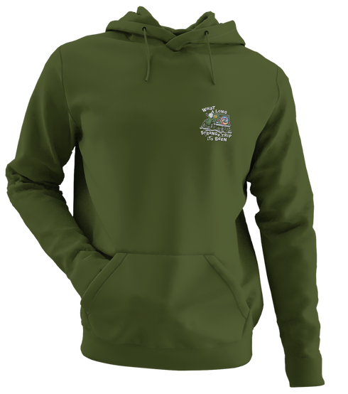Long Strange Trip - Life is dead.® Jeep - Premium Grateful Dead Left Chest Hoodie - Military Green