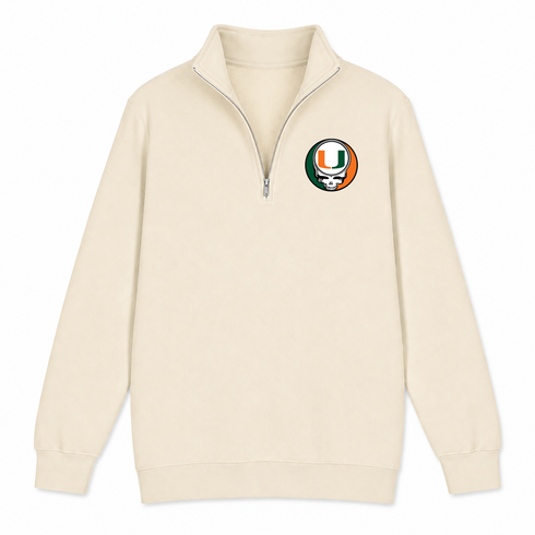University of Miami - Premium Grateful Dead Quarter-Zip Pullover - Sand - 2