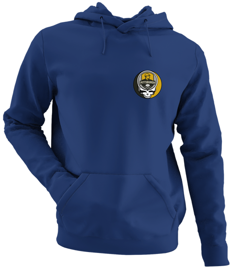 Pittsburgh Football - Premium Grateful Dead Left Chest Hoodie - Navy - 2