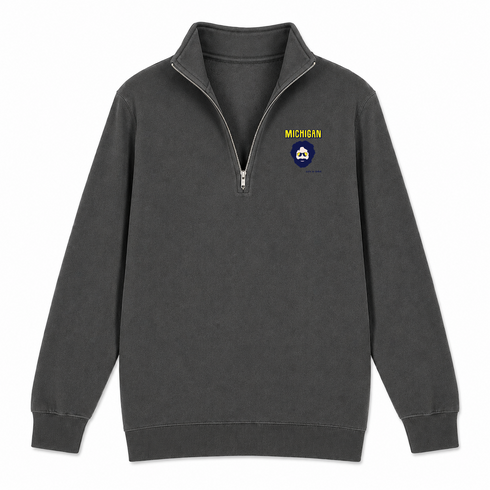 Michigan Jerry - Life is dead.® - Premium Grateful Dead Quarter-Zip Pullover - Charcoal - 5
