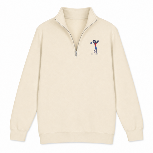 Golfin' Jerry - Life is dead.® - Premium Grateful Dead Quarter-Zip Pullover - Sand - 2