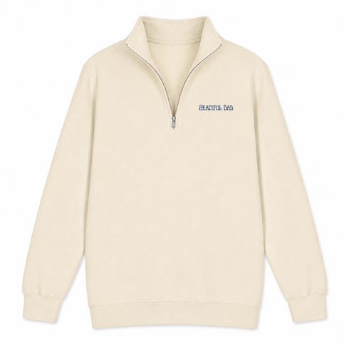 Grateful Dad - Premium Grateful Dead Quarter-Zip Pullover - Sand - 2