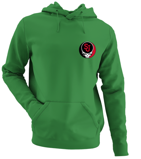 St John's University - Premium Grateful Dead Left Chest Hoodie - Irish Green