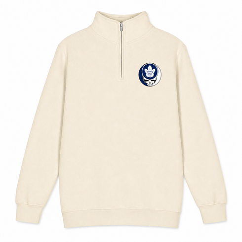 Toronto Maple Leafs - Premium Grateful Dead Quarter-Zip Pullover - Sand - 1