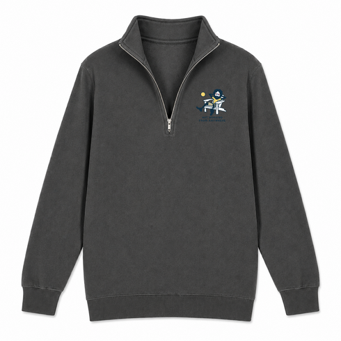Jerry's Not Workin' From Anywhere - Life is dead.® - Premium Grateful Dead Quarter-Zip Pullover - Charcoal - 6