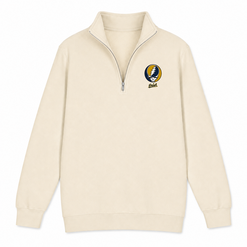 Notre Dame University - Premium Grateful Dead Quarter-Zip Pullover - Sand - 2
