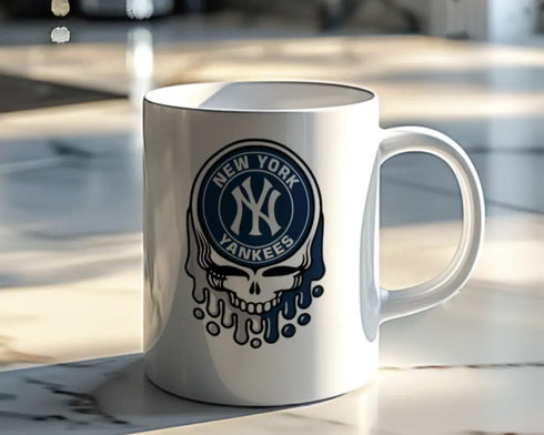 Grateful Dead - New York Yankees Dripping Stealie 15 Ounce Coffee Mug - StealieShop