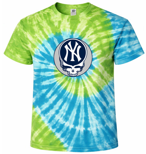 New York Yankees Stealie Tie-Dye Grateful Dead T-Shirt