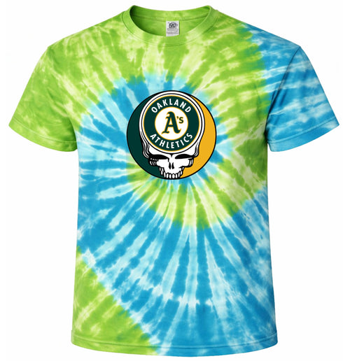 Oakland Athletics Stealie Tie-Dye Grateful Dead T-Shirt
