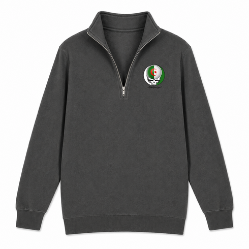Algeria FIFA World Cup - Premium Grateful Dead Quarter-Zip Pullover - Charcoal - 6