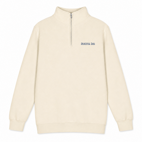 Grateful Dad - Premium Grateful Dead Quarter-Zip Pullover - Sand - 1