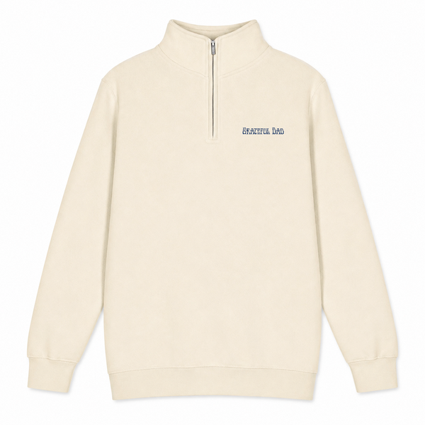 Grateful Dad - Premium Grateful Dead Quarter-Zip Pullover - Sand - 1